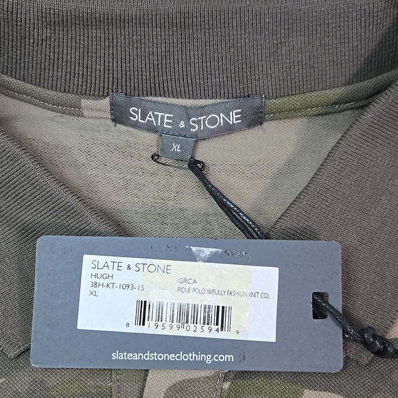 Slate & Stone Men's Cotton Camo Print Polo, Size XL ~ NWT - Picture 5 of 7